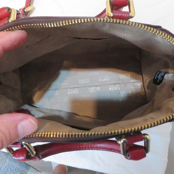 MICHAEL Michael Kors Red Pebble and MK Leather Satchel Crossbody and Wallet Set - Picture 7 of 15